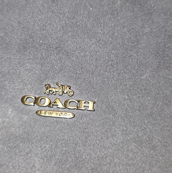 Coach Navy Blue Suede Shoulder Bag - Picture 5 of 9